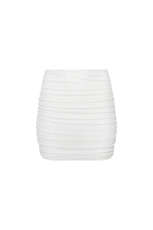 Maui Mesh Mini Skirt White