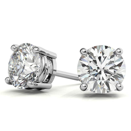 2CTW Lab Created Moissanite Stud Earrings (G-VS) in Choice of 14K White Gold or Yellow Gold